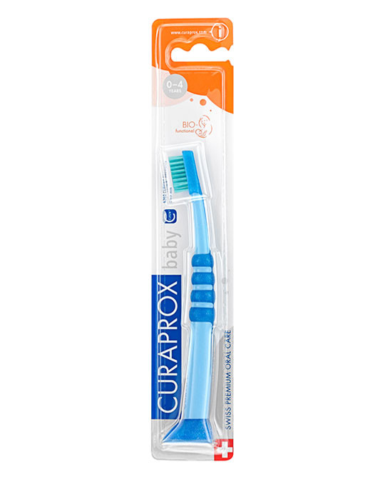 Baby toothbrush, blue-green