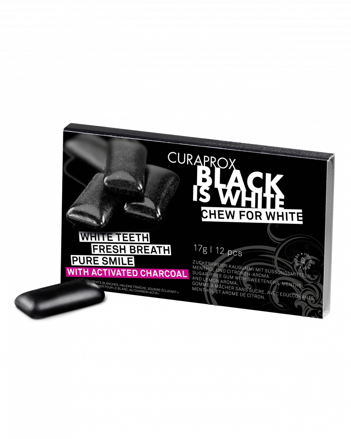 Black is white enzymatic chewing gum