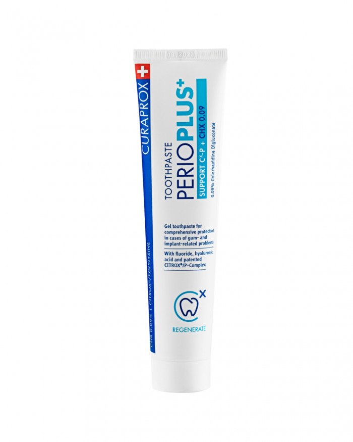 Perio plus support: die Zahnpasta nach der Mundspülung