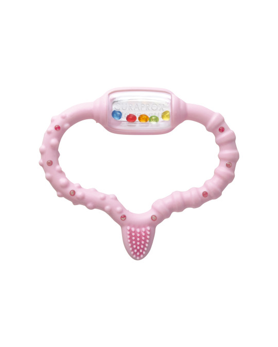 Baby teething ring, pink